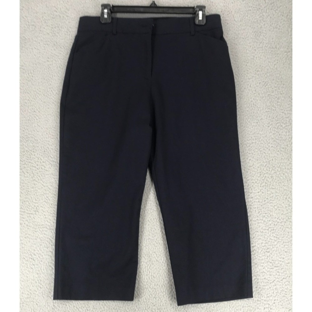 Counterparts Capri Dress Pants Women Size 12 Stretch Straight Leg Black